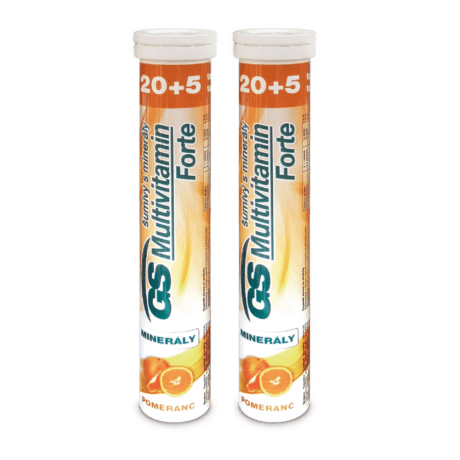 GS Multivitamín s minerálmi šumivý FORTE pomaranč, 2× 25 tabliet