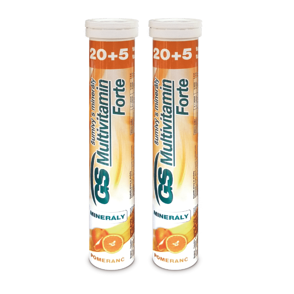 E-shop GS Multivitamín s minerálmi šumivý FORTE pomaranč, 2× 25 tabliet