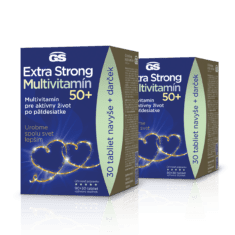 GS Extra Strong Multivitamín 50+, 2× 120 tabliet, darčekové balenie 2022