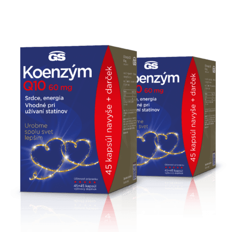 GS Koenzým Q10, 60 mg, 2× 90 kapsúl, darčekové balenie 2022