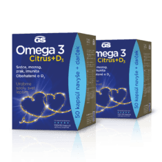 GS Omega 3 CITRUS + D3, 2× 150 kapsúl, darčekové balenie 2022