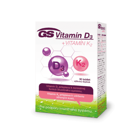 GS Vitamín D3 + Vitamín K2, 30 tabliet