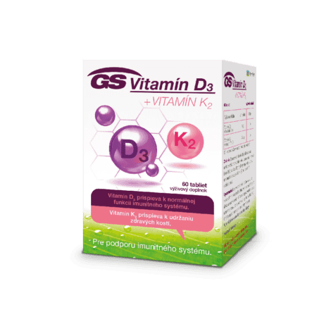 GS Vitamín D3 + Vitamín K2, 60 tabliet