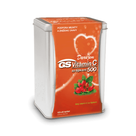 GS Vitamín C 500 so šípkami, 100 + 20 tabliet (120 ks) - darček 2019