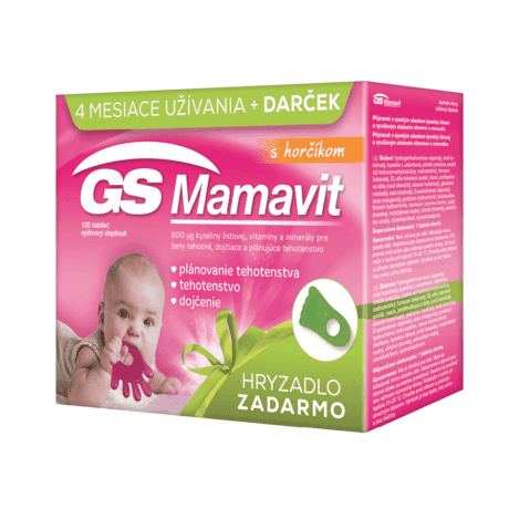 GS Mamavit s horčíkom, 120 tabliet + hryzadlo