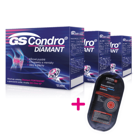 GS Condro® Diamant  3 x 120 tabliet (360 ks) +Chladivý/hrejivý vankúšik
