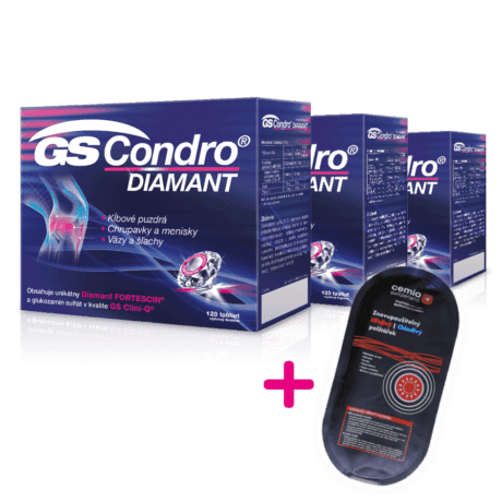GS Condro® Diamant 3 x 120 tabliet (360 ks) +Chladivý/hrejivý vankúšik