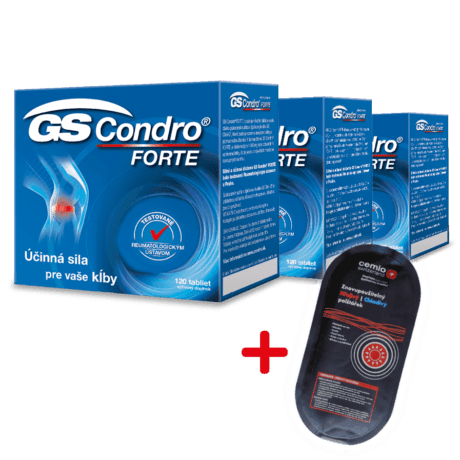 GS Condro® FORTE 3 x 120 tabliet (360 ks) + Chladivý/hrejivý vankúšik