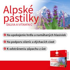 Cemio Alpské pastilky ŠALVIA A VITAMÍN C, 40 pastiliek