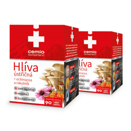 Cemio Hliva ustricová + echinacea a rakytník, 2× 90 tabliet
