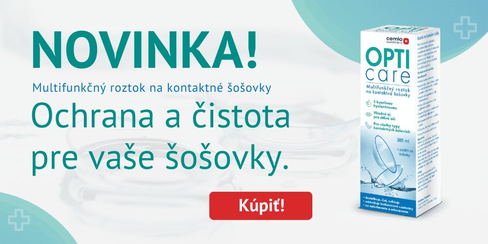 Cemio OPTIcare, Multifunkčný roztok na kontaktné šošovky, 380 ml + puzdro na šošovky - banner