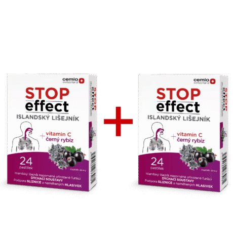 Cemio STOP Effect pastilky ISLANDSKÝ LIŠAJNÍK, 2× 24 pastiliek