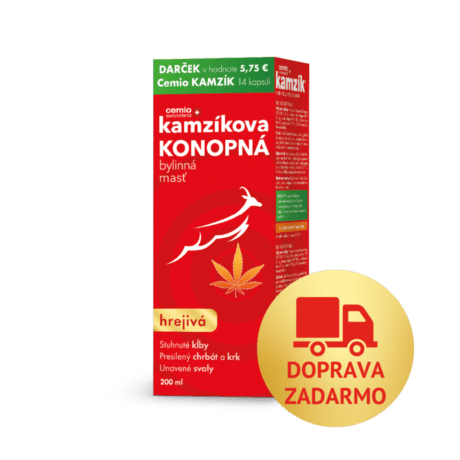 Cemio Kamzíkova konopná bylinná masť hrejivá, 200 ml, darčekové balenie 2026