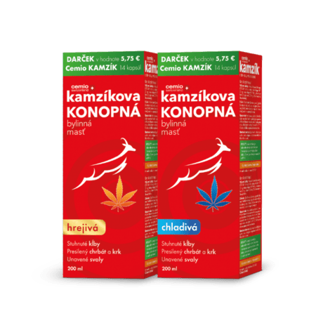 Cemio Kamzíkova konopná bylinná masť chladivá + hrejivá, 2× 200 ml, darčekové balenie 2026