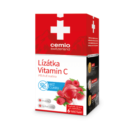 Cemio Lízanky Vitamín C malina, 6 lízaniek