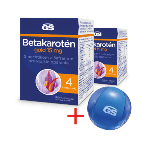 GS Betakarotén Gold 15 mg, 2× 120 kapsúl
