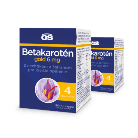 GS Betakarotén Gold 6 mg, 2× 135 kapsúl