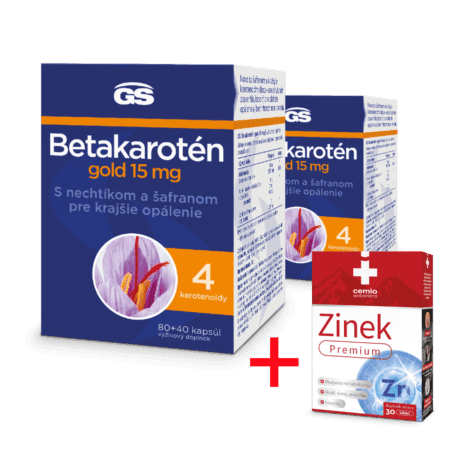 GS Betakarotén gold 15 mg, 2× 120 kapsúl