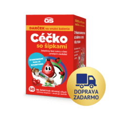 GS Céčko želatínky bez cukru so šípkami, 50 ks, darčekové balenie 2026