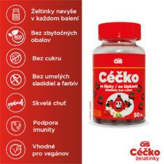 GS Céčko želatínky bez cukru so šípkami, 50 ks