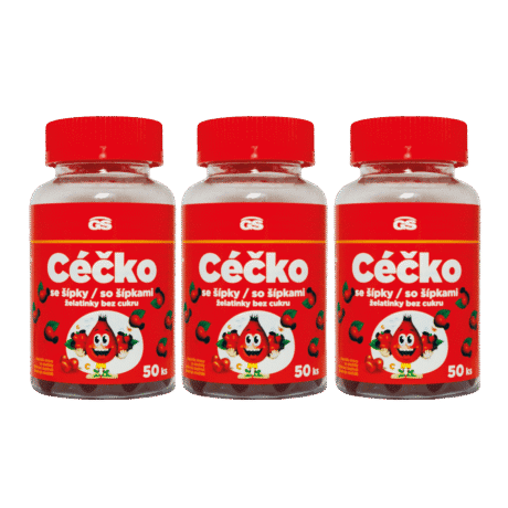 GS Céčko želatínky bez cukru so šípkami, 3× 50 ks