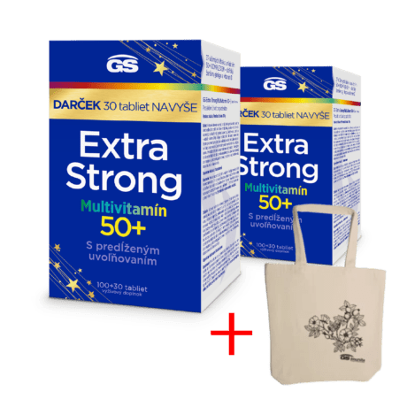 GS Extra Strong Multivitamín 50+, 2× 130 tabliet, darčekové balenie 2024