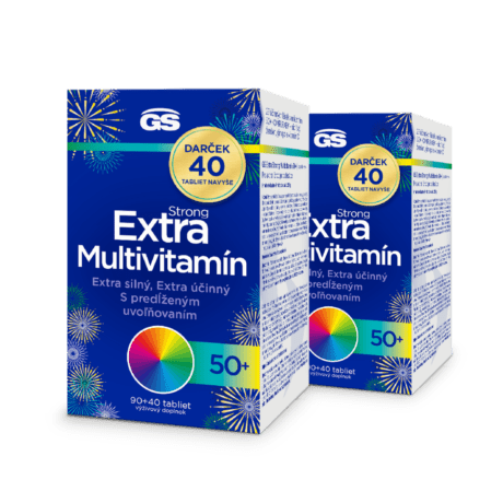 GS Extra Strong Multivitamín 50+, 2× 130 tabliet, darčekové balenie 2026