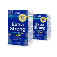 GS Extra Strong Multivitamín 50+, 2× 120 tabliet, darčekové balenie 2025
