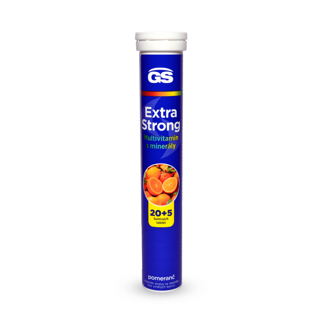 GS Extra Strong Multivitamín s minerálmi šumivý pomaranč, 20 + 5 tabliet