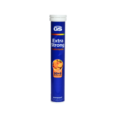 GS Extra Strong Multivitamín šumivý pomaranč, 20 + 5 tabliet