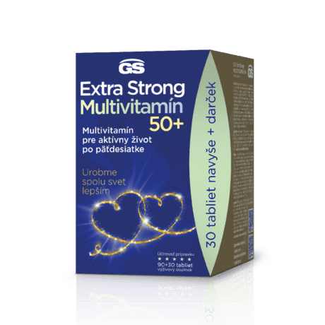 GS Extra Strong Multivitamín 50+, 90 + 30 tabliet, darčekové balenie 2022