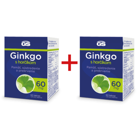 GS Ginkgo 60 mg s horčíkom, 1 + 1 ZADARMO, 2× 60 tabliet