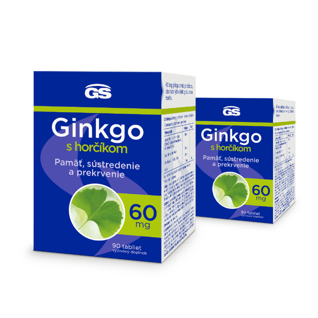 E-shop GS Ginkgo 60 mg s horčíkom, 2× 90 tabliet