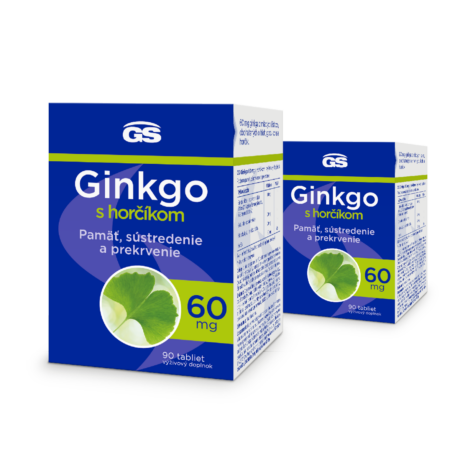 GS Ginkgo 60 mg s horčíkom, 2× 90 tabliet