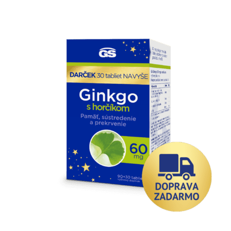 GS Ginkgo 60 mg s horčíkom, 90+30 tabliet, darčekové balenie 2023