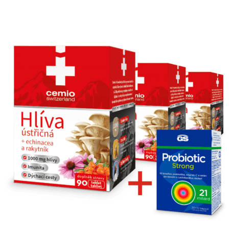 Cemio Hliva ustricová + echinacea a rakytník, 3× 90 tabliet