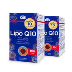 GS Koenzým Lipo Q10, 100 mg, 2× 70 kapsúl, darčekové balenie 2026
