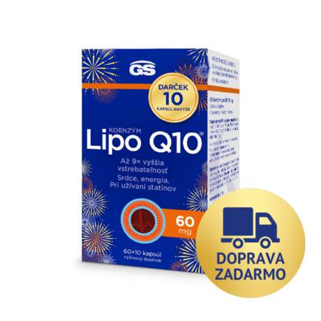 GS Koenzým Lipo Q10, 60 mg, 60 + 10 kapsúl, darčekové balenie 2026