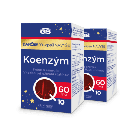 GS Koenzým Q10, 60 mg, 2× 70 kapsúl, darčekové balenie 2023