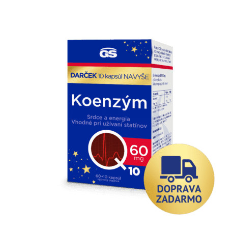 GS Koenzým Q10, 60 mg, 60+10 kapsúl, darčekové balenie 2023