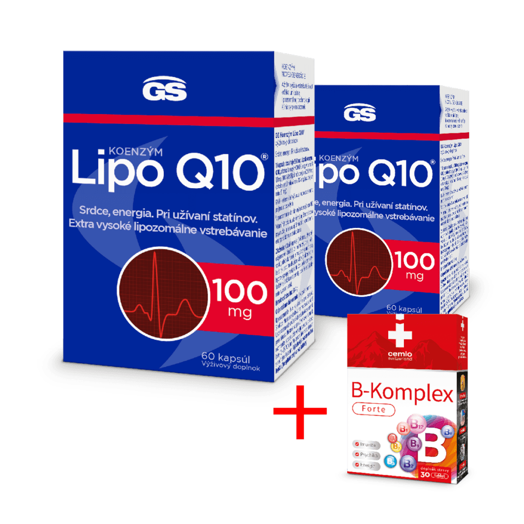 GS Koenzým Lipo Q10, 100 mg, 2× 60 kapsúl