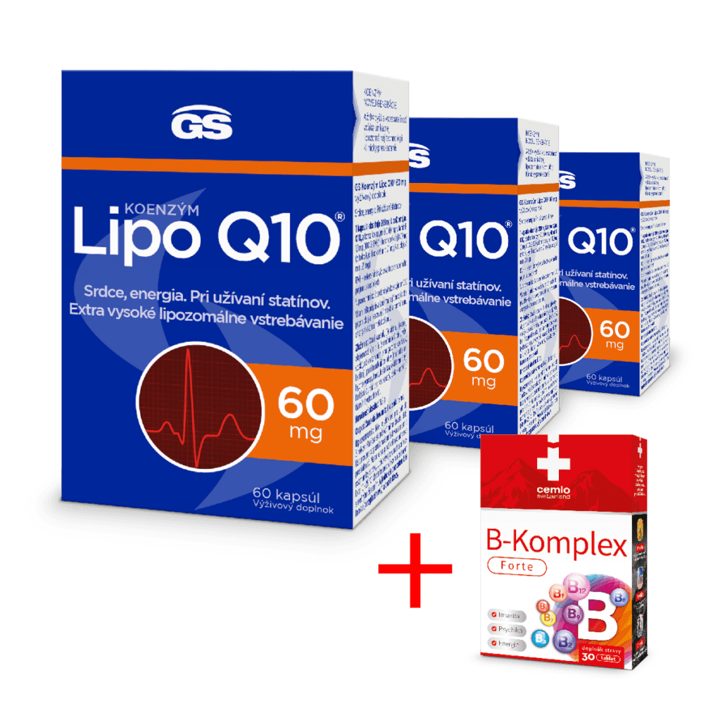 GS Koenzým Lipo Q10, 60 mg, 3× 60 kapsúl