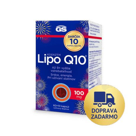 GS Koenzým Lipo Q10, 100 mg, 60 + 10 kapsúl, darčekové balenie 2025