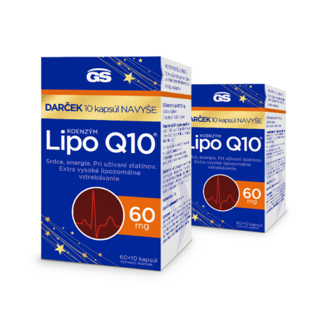 GS Koenzým Lipo Q10, 60 mg, 2× 70 kapsúl, darčekové balenie 2024