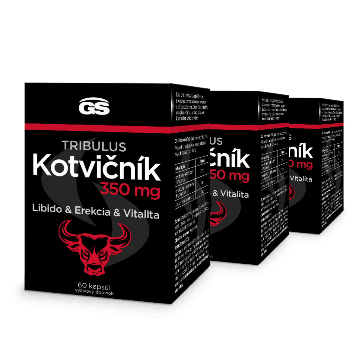 GS Kotvičník Tribulus 350 mg, 3× 60 kapsúl