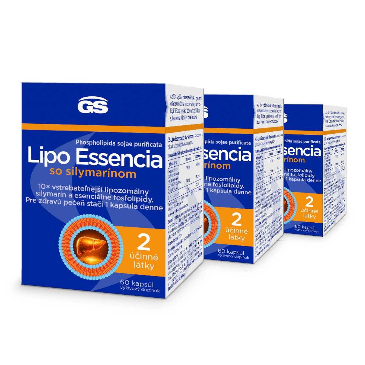 GS Lipo Essencia so silymarínom, 3× 60 kapsúl