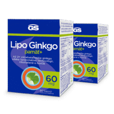 GS Lipo Ginkgo pamäť+ 60mg, 2× 90 kapsúl