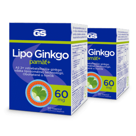 GS Lipo Ginkgo pamäť+ 60mg, 2× 90 kapsúl