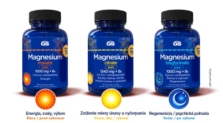 GS Magnesium PURE - rozne druhy, darcekove balenia