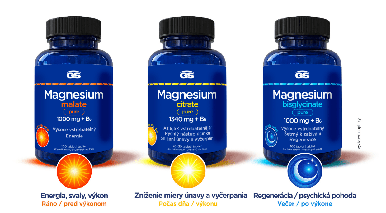 GS Magnesium PURE - rozne druhy
